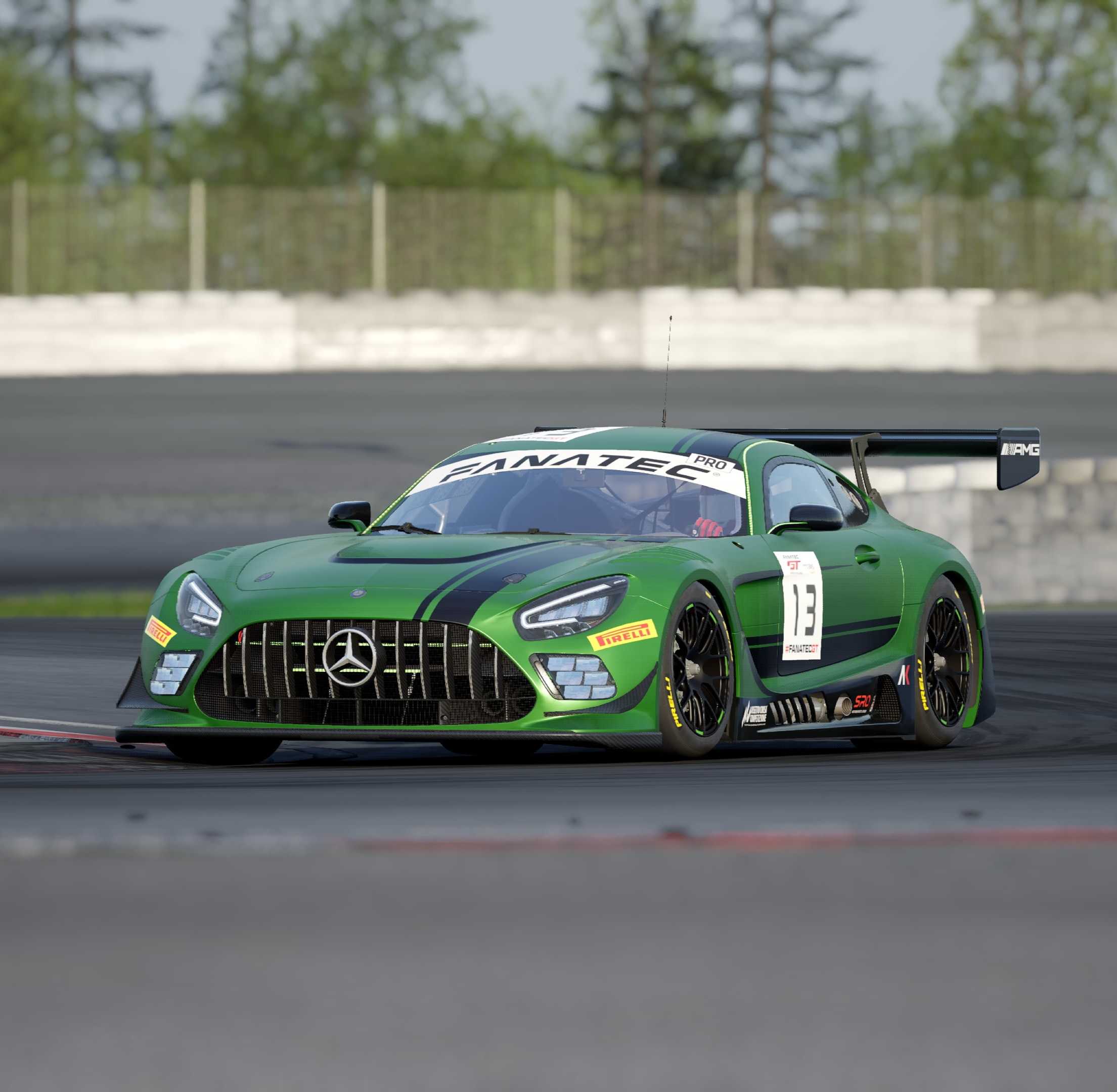Nussy Motorsport car in the pit lane during a sunny race day